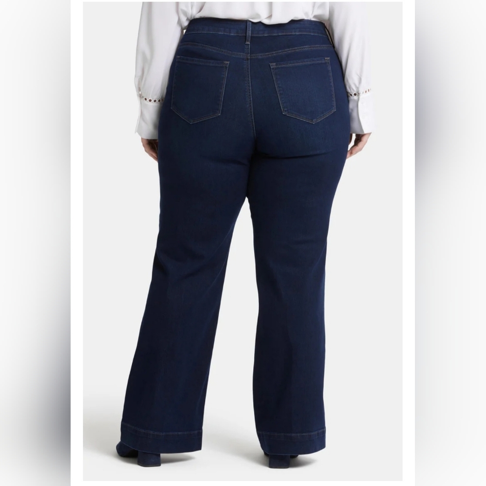 🚨SALE🚨 NYDJ Women's Dark Blue Teresa Wide Leg Jeans NWT - Picture 2 of 16